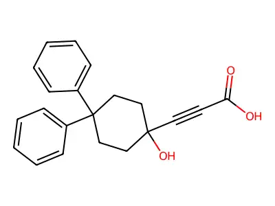 3-(1-Hydroxy-4,4-diphenylcyclohexyl)prop-2-ynoic acid structure