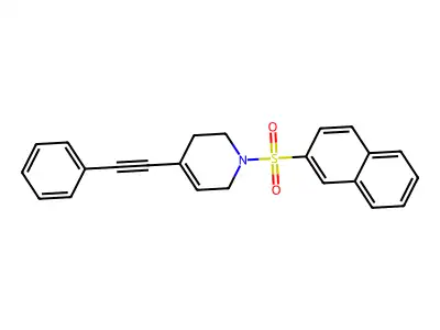 1-naphthalen-2-ylsulfonyl-4-(2-phenylethynyl)-3,6-dihydro-2H-pyridine structure