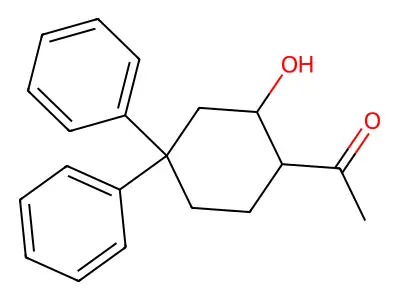 1-(2-Hydroxy-4,4-diphenylcyclohexyl)ethanone structure