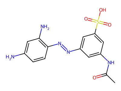 Benzenesulfonic acid, 3-(acetylamino)-5-[2-(2,4-diaminophenyl)diazenyl]- structure
