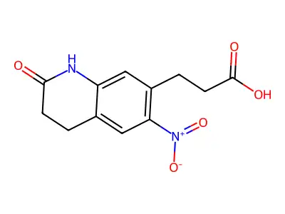 1,2,3,4-Tetrahydro-6-nitro-2-oxo-7-quinolinepropanoic acid structure
