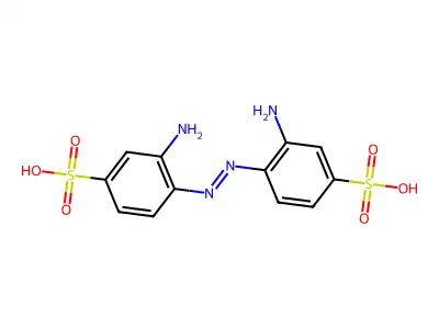 3-Amino-4-[(2-amino-4-sulfophenyl)diazenyl]benzenesulfonic acid structure
