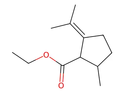 Ethyl 2-methyl-5-propan-2-ylidenecyclopentane-1-carboxylate structure