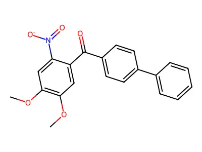 ([1,1'-Biphenyl]-4-yl)(4,5-dimethoxy-2-nitrophenyl)methanone structure
