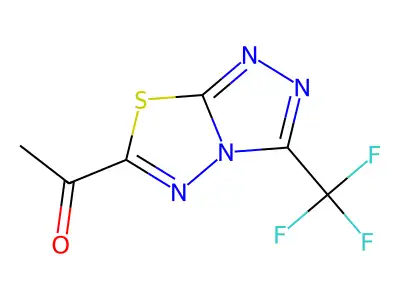 1-(3-(Trifluoromethyl)-[1,2,4]triazolo[3,4-b][1,3,4]thiadiazol-6-yl)ethan-1-one structure
