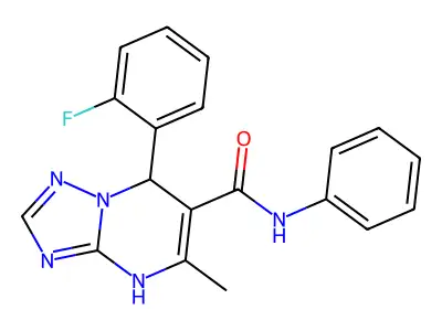 7-(2-fluorophenyl)-5-methyl-N-phenyl-4,7-dihydro-[1,2,4]triazolo[1,5-a]pyrimidine-6-carboxamide structure