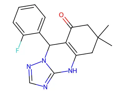 9-(2-fluorophenyl)-6,6-dimethyl-5,6,7,9-tetrahydro[1,2,4]triazolo[5,1-b]quinazolin-8-ol structure