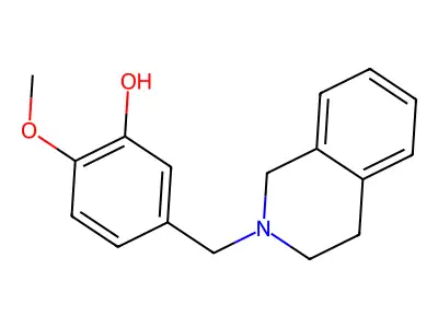 5-(3,4-dihydro-1H-isoquinolin-2-ylmethyl)-2-methoxyphenol structure