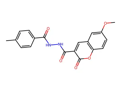 6-methoxy-N'-(4-methylbenzoyl)-2-oxo-2H-chromene-3-carbohydrazide structure