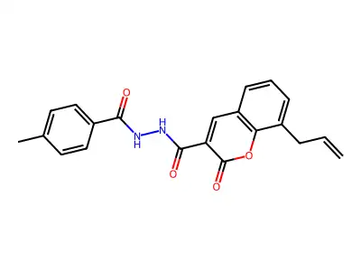 8-allyl-N'-(4-methylbenzoyl)-2-oxo-2H-chromene-3-carbohydrazide structure