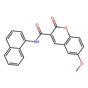 6-methoxy-N-(naphthalen-1-yl)-2-oxo-2H-chromene-3-carboxamide structure