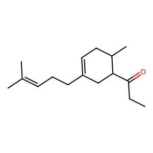 1-Propanone, 1-[6-methyl-3-(4-methyl-3-penten-1-yl)-3-cyclohexen-1-yl]- structure
