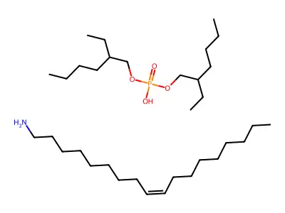 Bis(2-ethylhexyl) hydrogen phosphate;octadec-9-en-1-amine structure