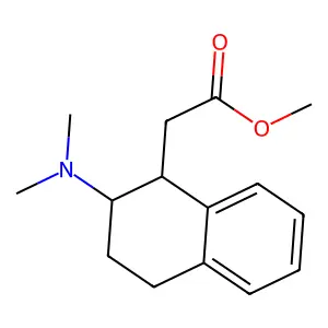 (2-Dimethylamino-1,2,3,4-tetrahydro-naphthalen-1-yl)-acetic acid, methyl ester structure
