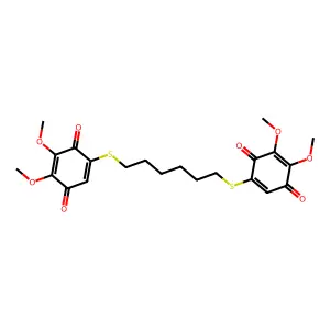5-[6-(4,5-dimethoxy-3,6-dioxocyclohexa-1,4-dien-1-yl)sulfanylhexylsulfanyl]-2,3-dimethoxycyclohexa-2,5-diene-1,4-dione structure