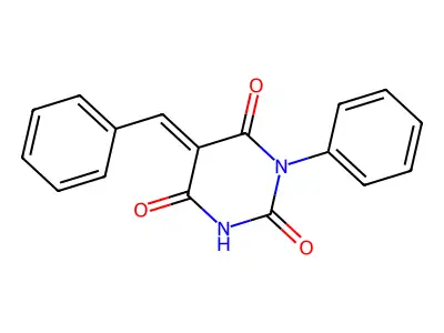 5-benzylidene-1-phenyl-1,3-diazinane-2,4,6-trione structure