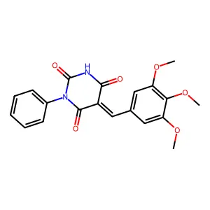 1-Phenyl-5-[(3,4,5-trimethoxyphenyl)methylidene]-1,3-diazinane-2,4,6-trione structure