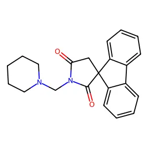 (Spiro(9H-fluorene-9,3'-pyrrolidine)-2',) 5'-dione, 1'-(1-piperidinylmethyl)- structure