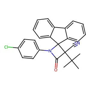 Spiro(azetidine-2,9'-(9H)fluorene)-3-carbonitrile, 1-(4-chlorophenyl)-3-(1,1-dimethylethyl)-4-oxo- structure