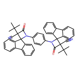 Spiro(azetidine-2,9'-(9H)fluorene)-3-carbonitrile, 1,1'-(1,4-phenylene)bis(3-(1,1-dimethylethyl)-4-oxo- structure