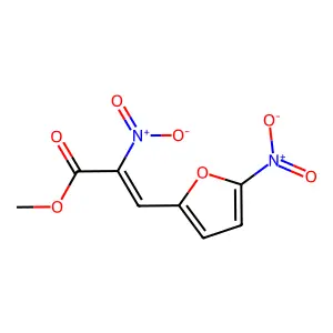 2-Propenoic acid, 2-nitro-3-(5-nitro-2-furanyl)-, methyl ester structure