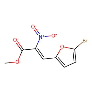 alpha-Nitro-5-bromo-2-furanacrylic acid, methyl ester structure