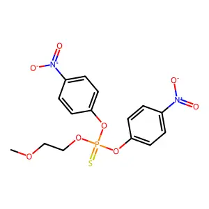 Phosphorothioic acid, O-(2-methoxyethyl) O,O-bis(4-nitrophenyl) ester structure