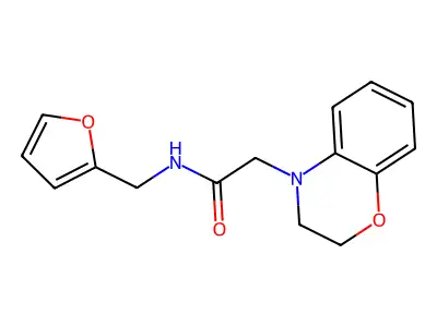 2-(2,3-Dihydro-4H-1,4-benzoxazin-4-yl)-N-[(furan-2-yl)methyl]acetamide structure