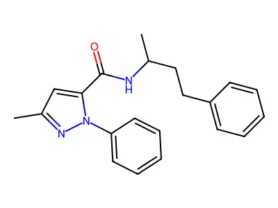 5-methyl-2-phenyl-N-(4-phenylbutan-2-yl)pyrazole-3-carboxamide structure