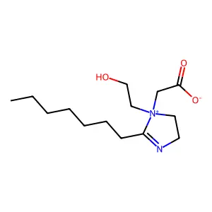 2-[2-Heptyl-1-(2-hydroxyethyl)-4,5-dihydroimidazol-1-ium-1-yl]acetic acid structure