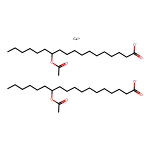 Octadecanoic acid, 12-(acetyloxy)-, calcium salt (2:1) structure