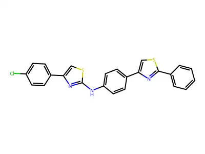 2-Thiazolamine, 4-(4-chlorophenyl)-N-(4-(2-phenyl-4-thiazolyl)phenyl)- structure