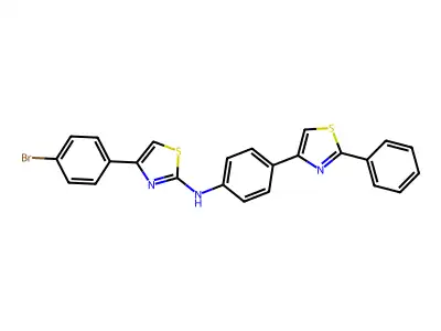 2-Thiazolamine, 4-(4-bromophenyl)-N-(4-(2-phenyl-4-thiazolyl)phenyl)- structure