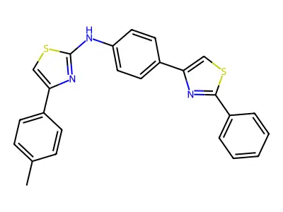 2-Thiazolamine, 4-(4-methylphenyl)-N-(4-(2-phenyl-4-thiazolyl)phenyl)- structure