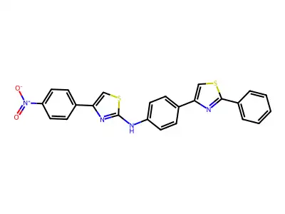 2-Thiazolamine, 4-(4-nitrophenyl)-N-(4-(2-phenyl-4-thiazolyl)phenyl)- structure