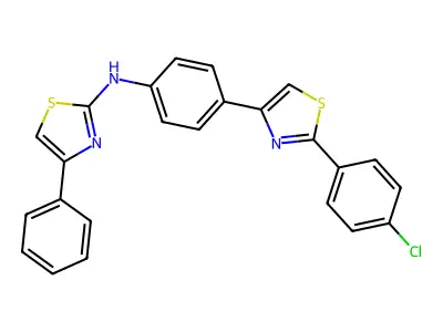 2-Thiazolamine, N-(4-(2-(4-chlorophenyl)-4-thiazolyl)phenyl)-4-phenyl- structure