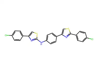 2-Thiazolamine, 4-(4-chlorophenyl)-N-(4-(2-(4-chlorophenyl)-4-thiazolyl)phenyl)- structure