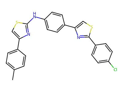 2-Thiazolamine, N-(4-(2-(4-chlorophenyl)-4-thiazolyl)phenyl)-4-(4-methylphenyl)- structure