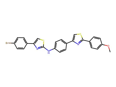 2-Thiazolamine, 4-(4-bromophenyl)-N-(4-(2-(4-methoxyphenyl)-4-thiazolyl)phenyl)- structure