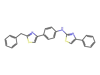 2-Thiazolamine, 4-phenyl-N-(4-(2-(phenylmethyl)-4-thiazolyl)phenyl)- structure