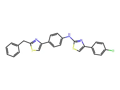 2-Thiazolamine, 4-(4-chlorophenyl)-N-(4-(2-(phenylmethyl)-4-thiazolyl)phenyl)- structure