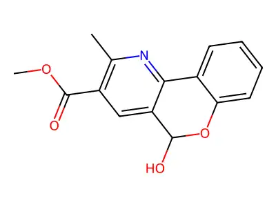 methyl 5-hydroxy-2-methyl-5H-chromeno[4,3-b]pyridine-3-carboxylate structure