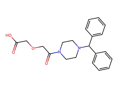2-[2-(4-Benzhydrylpiperazin-1-yl)-2-oxoethoxy]acetic acid structure