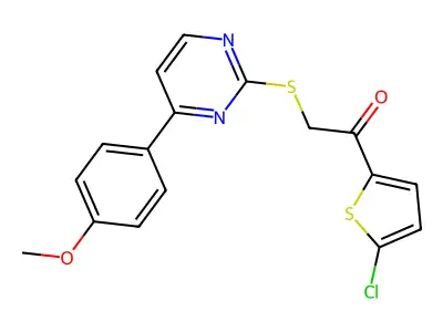 1-(5-Chloro-2-thienyl)-2-{[4-(4-methoxyphenyl)pyrimidin-2-yl]thio}ethan-1-one structure