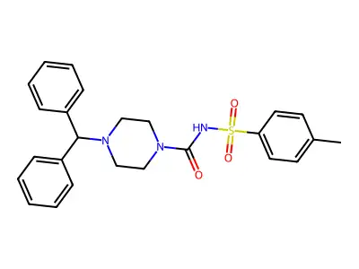 4-benzhydryl-N-(4-methylphenyl)sulfonylpiperazine-1-carboxamide structure
