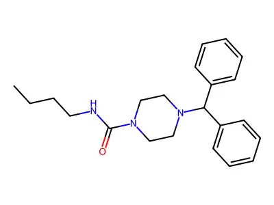 4-benzhydryl-N-butylpiperazine-1-carboxamide structure