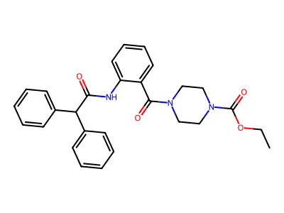 Ethyl 4-({2-[(diphenylacetyl)amino]phenyl}carbonyl)piperazine-1-carboxylate structure
