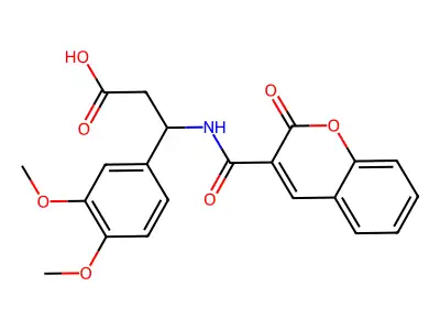 3-(3,4-Dimethoxyphenyl)-3-[(2-oxochromen-3-yl)carbonylamino]propanoic acid structure
