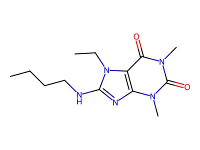 8-(butylamino)-7-ethyl-1,3-dimethyl-1H-purine-2,6(3H,7H)-dione structure
