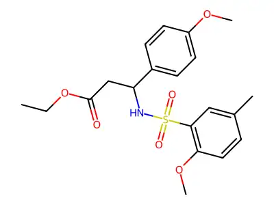 ethyl 3-{[(2-methoxy-5-methylphenyl)sulfonyl]amino}-3-(4-methoxyphenyl)propanoate structure